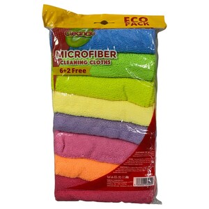 Cleando Microfiber Cloth 30X30cm 6+2 Pieces