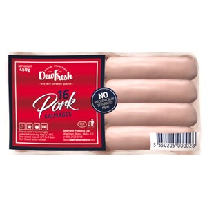 Dewfresh Pork Sausages 16 Pieces 450G