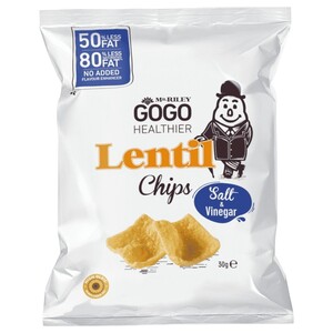 Mr. Riley's Gogo Healthier Lentil Chips Salt & Vinegar 30G