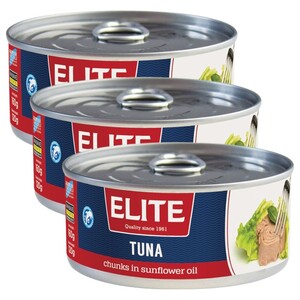 Elite Tuna In Sunflower Oil 160G X3