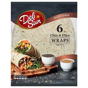 Deli Sun Tortillas Chia & Flax Wraps 6Pcs 360G
