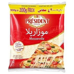 Président Shredded Mozzarella Cheese 900G + 200G Free