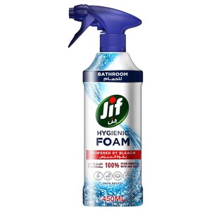 Jif Hygienic Foam Powered By Bleach Bathroom Cleaner Snow Breeze 450Ml