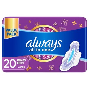Always All In One Ultra Thin Large Sanitary 20 Pads