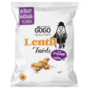 Mr. Riley's Gogo Healthier Lentil Twirls Sour Cream & Onion 32G