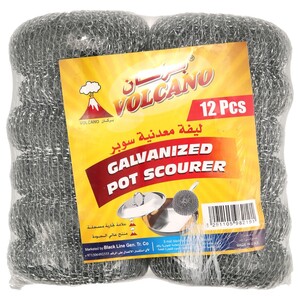Volcano Galavanized Pot Scourer 12Pcs