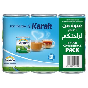 Rainbow Evaporated Milk Cardamom 170G X6