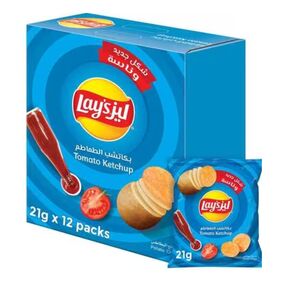 Lays Duplex Tomato Ketchup Potato Chips 23 Gr 12 Pcs