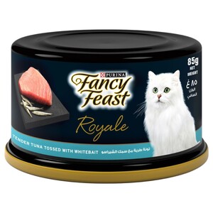 Fancy Feast Cat Food Royale Tender Tossed With Whitebait Tuna 85G