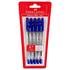 Faber Castell Ball Pen Blue 5 Pieces