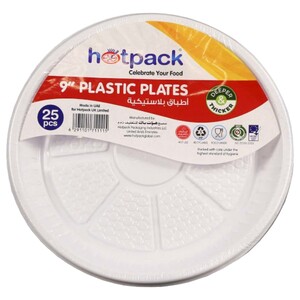 Hotpack Plastic Round Plate 9” 25 Pieces