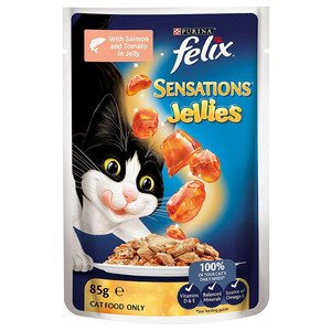 Felix Sensations Jellies Salmon & Tomato Pet Cat Food 85G