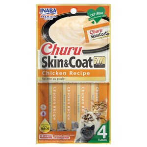 Inaba Churu Skin & Coat Chicken Recipe For Cats 4Pcs 56G