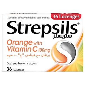 Strepsils Orange With Vitamin C 36 Pieces