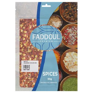 Faddoul Natco Crushed Chilies 50G
