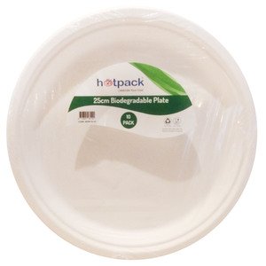 Hotpack Biodegradable Plate 25Cm 10 Pieces