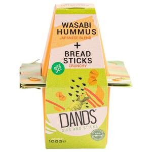 Dands Dip & Go Wasabi Hummus + Bread Sticks 100G
