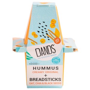 Dands Dip & Go Hummus + Bread Sticks 100G