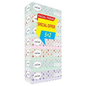 Co-Op Facial Tissue 200 Sheets 2 Ply 5+2 Offer