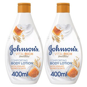 Johnson's Vita Rich Smoothies Body Wash With Yogurt Honey & Oats 400Ml X2