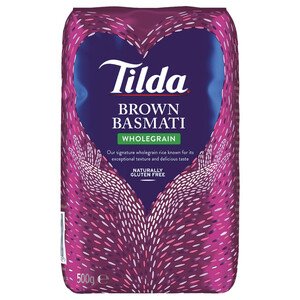 Tilda Brown Basmati Rice Whole Grain Gluten Free 500G
