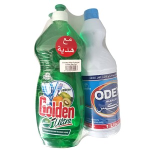 Spartan Golden Dishwashing Fruity Liquid 800Ml 2Pcs + Odex Bleach 1L