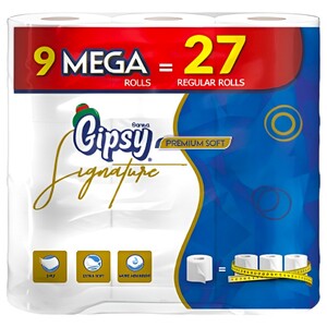 Gipsy Mega Toilet Paper Signature 9 Rolls