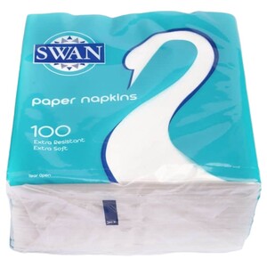 Swan Paper Napkins 100 Pieces
