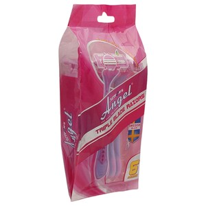 Action Angel Women Disposable Razor 3 Blades 6Pcs