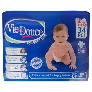 Vice Douce Baby Diapers Small N:2 3-6Kg 34 Pieces