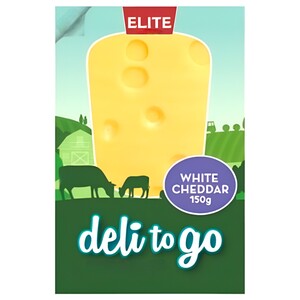 Elite Deli To Go White Cheddar Slices 150G