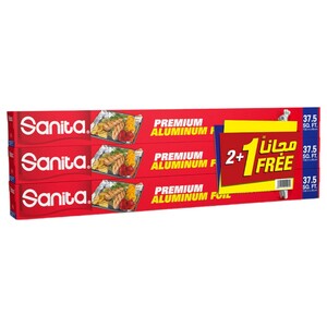 Sanita Aluminum Foil 37.5Sq.Ft 2+1 Free
