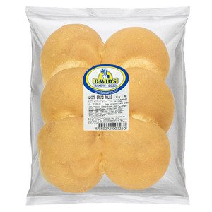 David's Bakery White Bread Rolls 6 Pieces