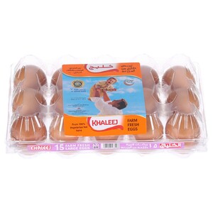 Khaleej Eggs Brown Medium 15 Pieces