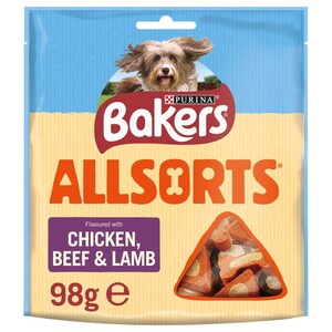 Purina Bakers Allsorts Meaty Bite Size Treats 98G