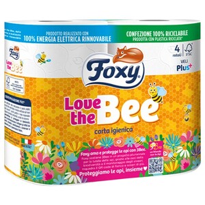 Foxy Toilet Paper Love The Bee 2 Ply 4 Rolls