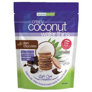 Tropical Fields Crispy Coconut Wafer Thins With Dark Chocolate 397G