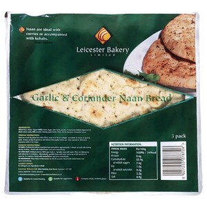 Leicester Garlic Naan 3 Pieces 280G