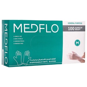 Medflo Disposable Vinyl Gloves Medium