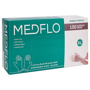 Medflo Disposable Vinyl Gloves Xlarge