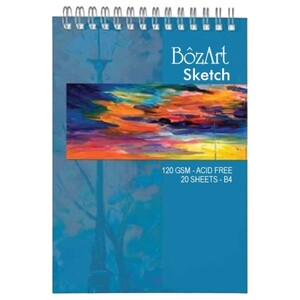 Bozart Sketch Book Spiraled 20 Sheets 120G