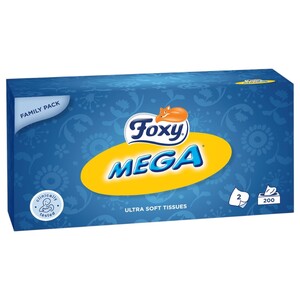 Foxy Mega Ultra Soft Tissues Family Pack 200 Pieces