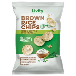 Livity Brown Rice Chips Nordic Chive & Sour Cream 60G