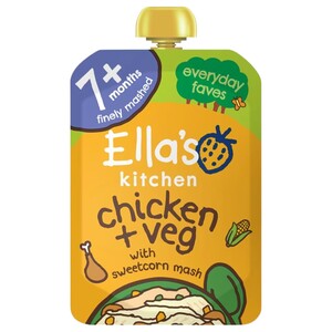 Ella's Kitchen Stage 2 Creamy Chicken Vegetables & Sweetcorn Mash 130G