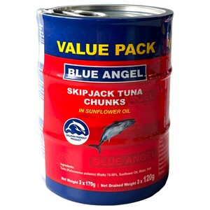 Blue Angel Skipjack Tuna Chunk 170G X3