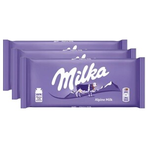 Milka Chocolate Bar Alpine Milk 100G X3