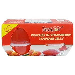 Medallion Peaches In Strawberry Jelly 4 Pieces 125G