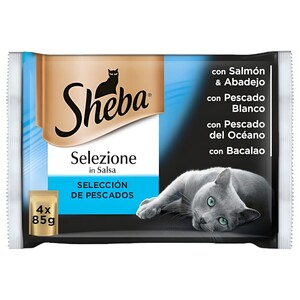 Sheba Cat Pouches Delicious With Fish 85G X4