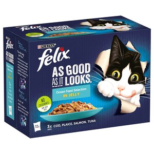 Felix Pouch Agail Ocean Feasts Selection In Jelly 12 Pieces 100G