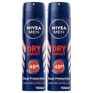 Nivea Men Deodorant Dry Impact 150Ml X2